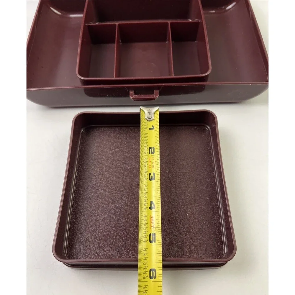 Vintage Brown Tupperware Personal Valet Travel/Food Case Organizer Good Shape!